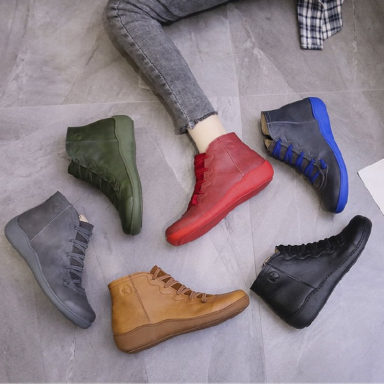 Scarpe da Donna in Pelle con Zeppa e Sottopiede Imbottito