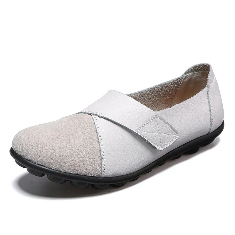 Scarpe da Donna in Pelle con Punta Larga e Suola Ammortizzata