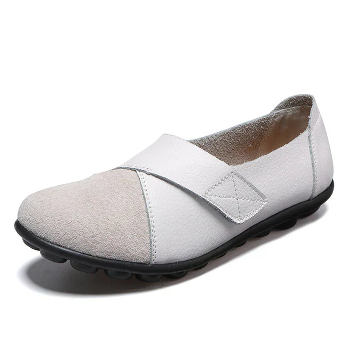 Scarpe da Donna in Pelle con Punta Larga e Suola Ammortizzata