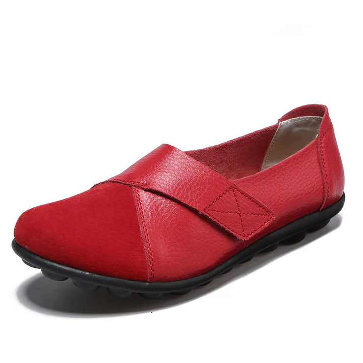 Scarpe da Donna in Pelle con Punta Larga e Suola Ammortizzata