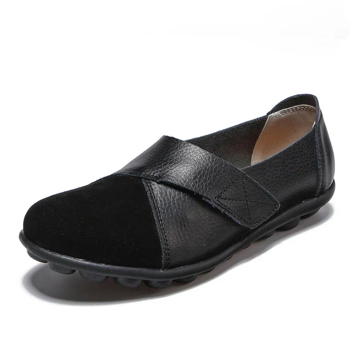 Scarpe da Donna in Pelle con Punta Larga e Suola Ammortizzata