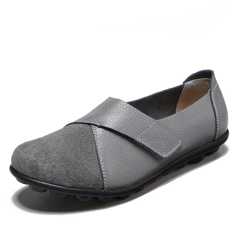 Scarpe da Donna in Pelle con Punta Larga e Suola Ammortizzata