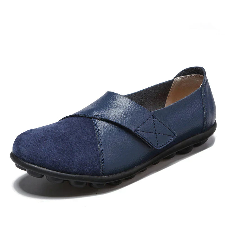 Scarpe da Donna in Pelle con Punta Larga e Suola Ammortizzata