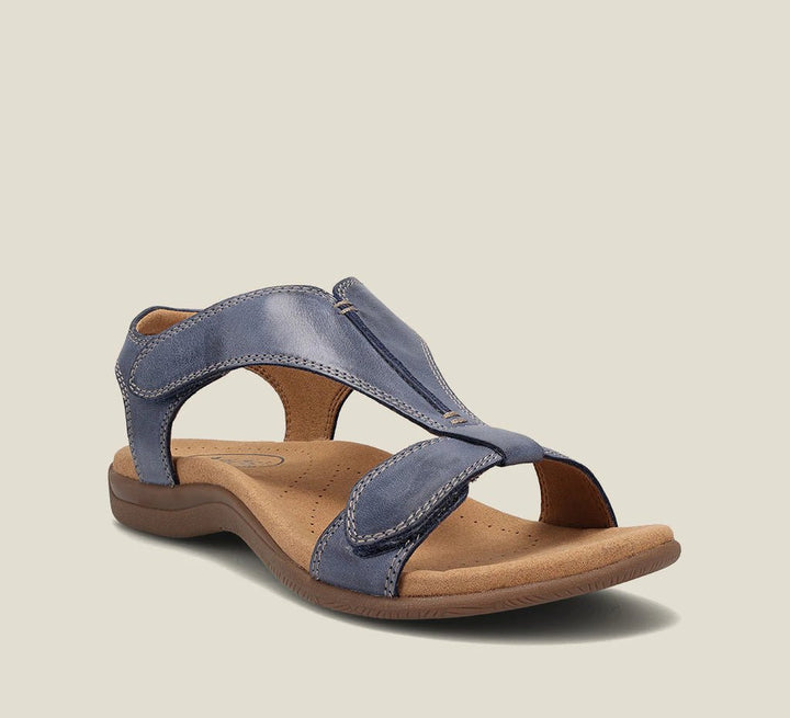 Sandali da Donna in Pelle con Cinturino a T e Plantare in Memory Foam