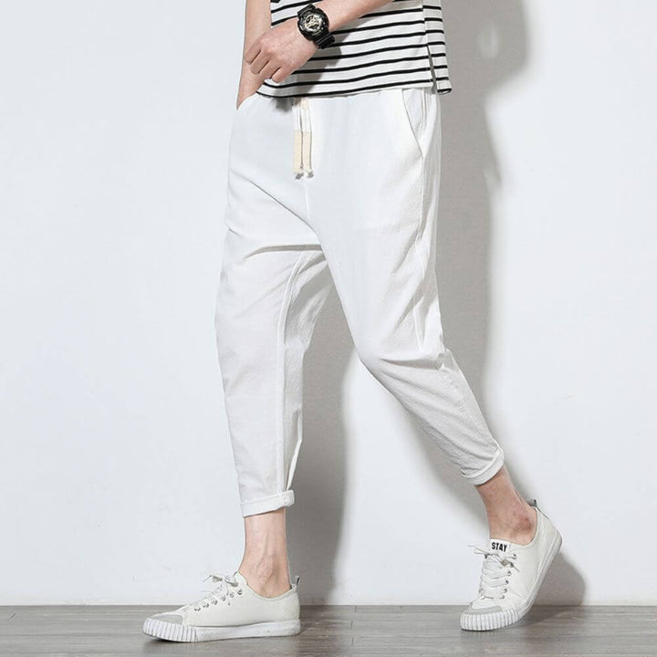 Paolo - Pantaloni in Cotone Confortevoli e Leggeri - Beige
