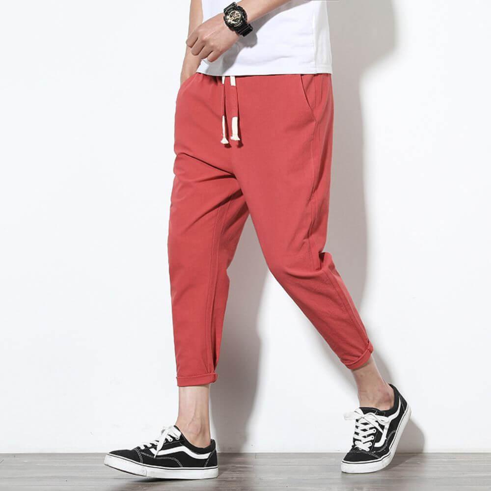 Paolo - Pantaloni in Cotone Confortevoli e Leggeri - Beige