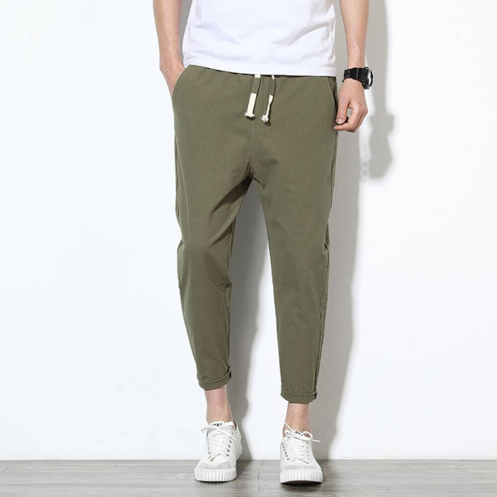 Paolo - Pantaloni in Cotone Confortevoli e Leggeri - Beige