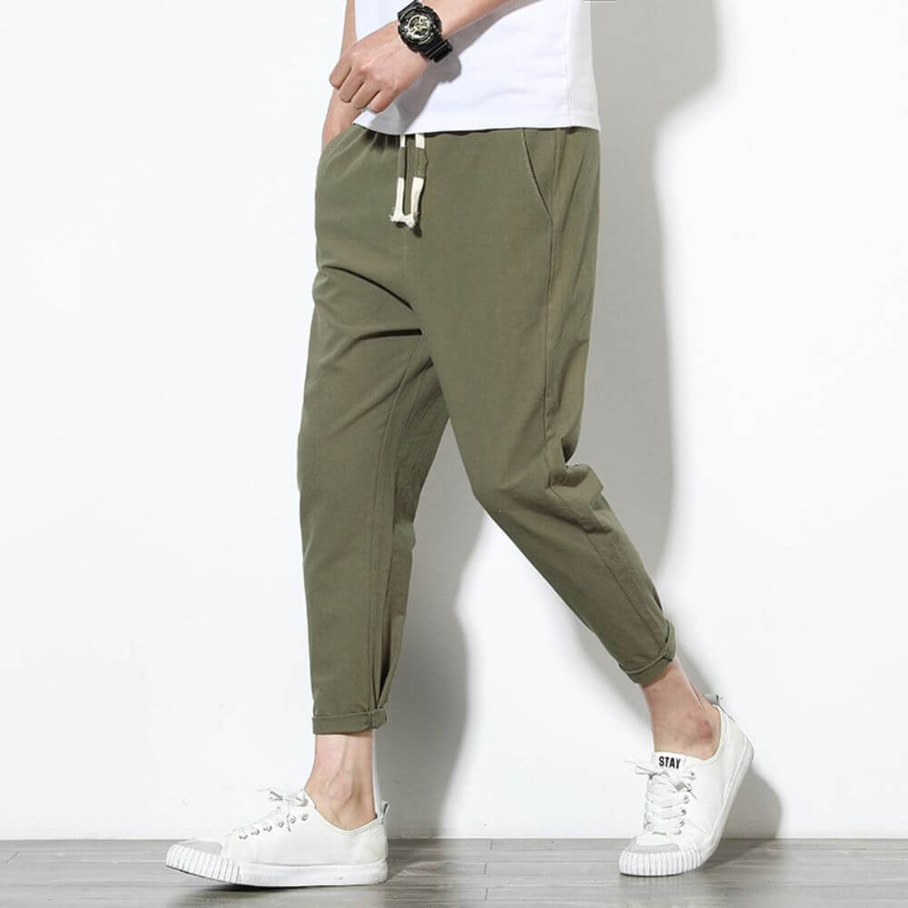 Paolo - Pantaloni in Cotone Confortevoli e Leggeri - Beige