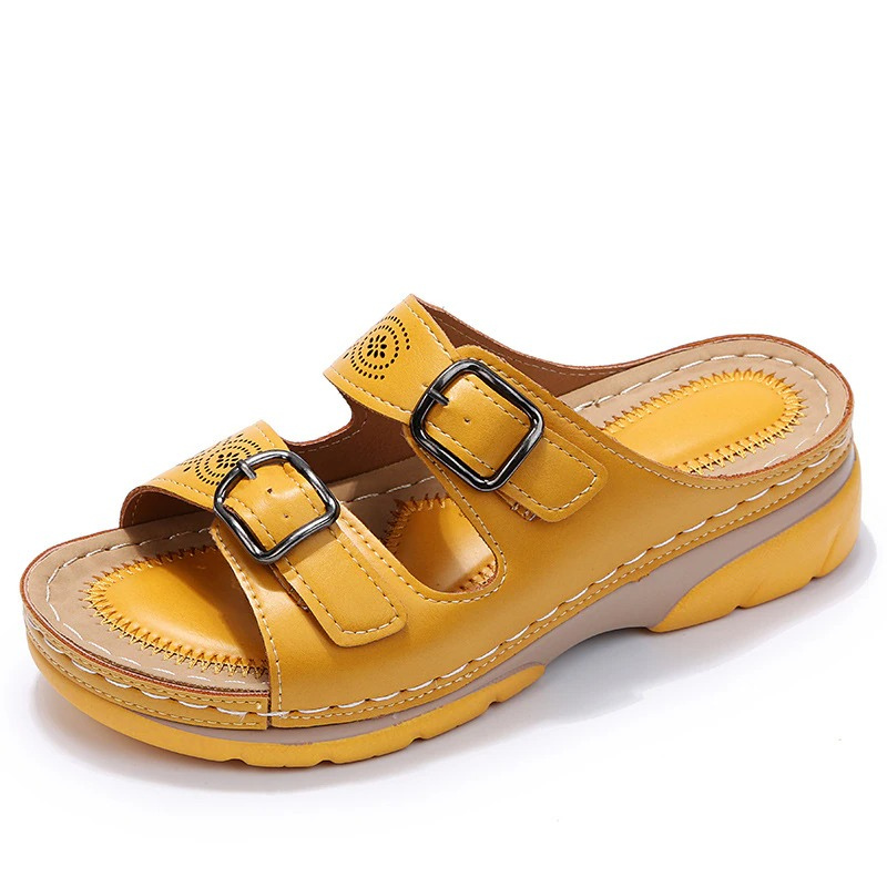 Joliano Sandali in Pelle da Donna — Soletta Imbottita e Fascette Regolabili, Azzurro