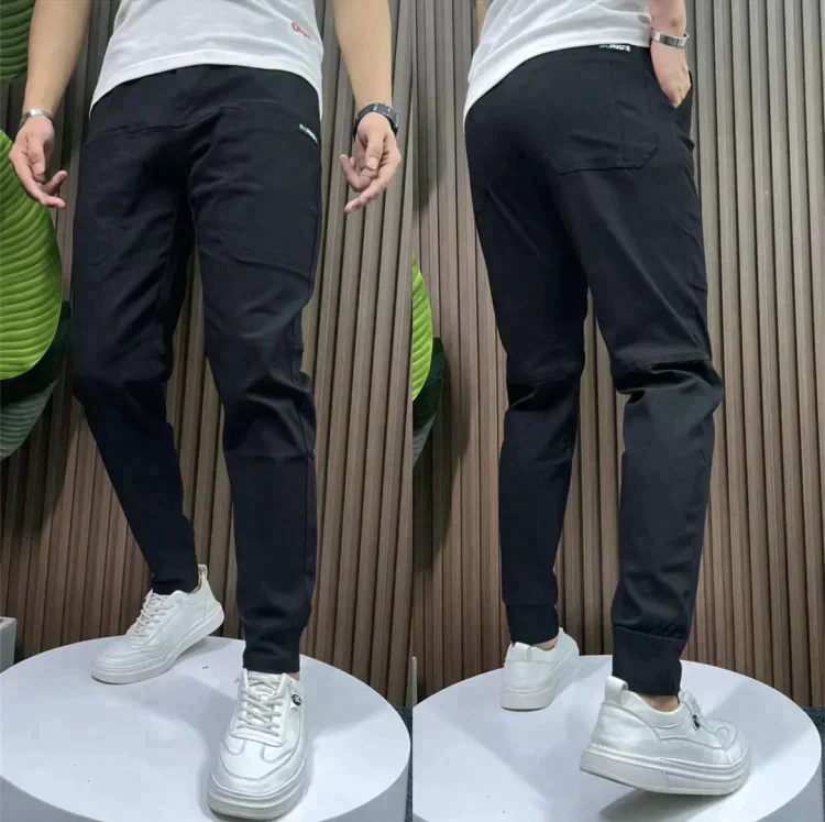 Pantaloni Cargo da Uomo in Tessuto Elasticizzato