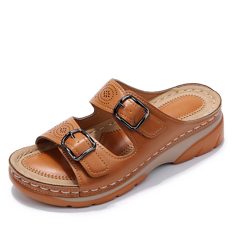 Joliano Sandali in Pelle da Donna — Soletta Imbottita e Fascette Regolabili, Azzurro