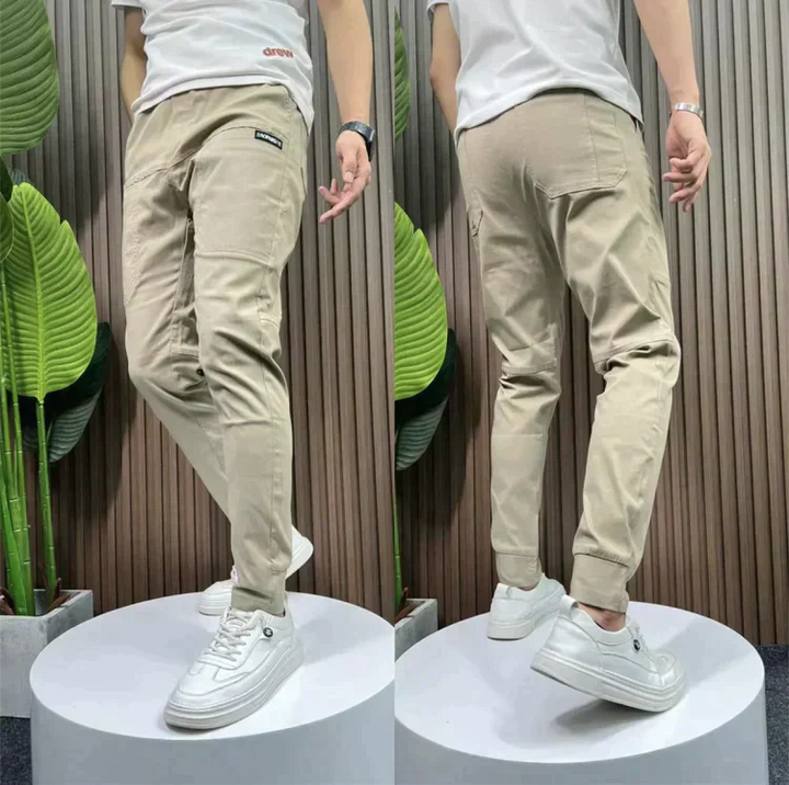 Pantaloni Cargo da Uomo in Tessuto Elasticizzato