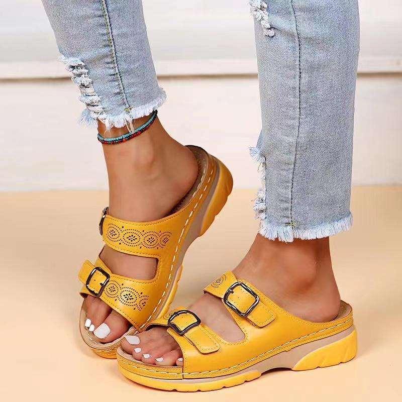 Joliano Sandali in Pelle da Donna — Soletta Imbottita e Fascette Regolabili, Azzurro