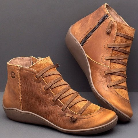 Scarpe da Donna in Pelle con Zeppa e Sottopiede Imbottito