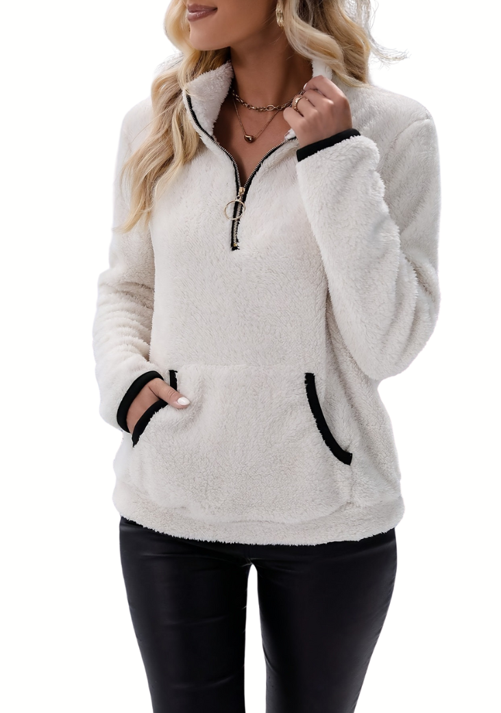 Rita - Pile Borg con Mezza Zip