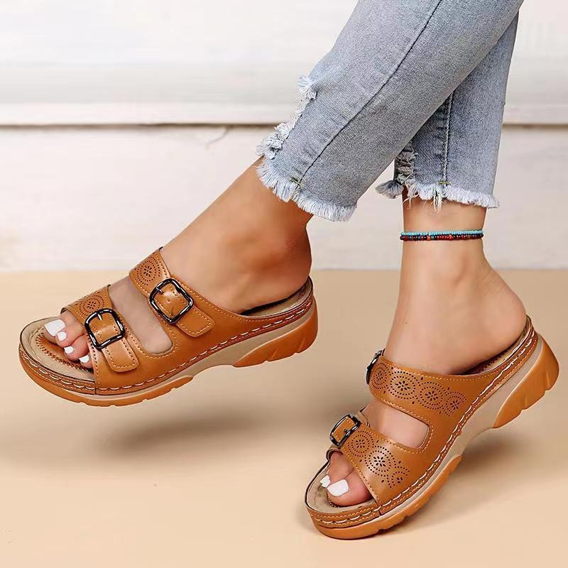Joliano Sandali in Pelle da Donna — Soletta Imbottita e Fascette Regolabili, Azzurro