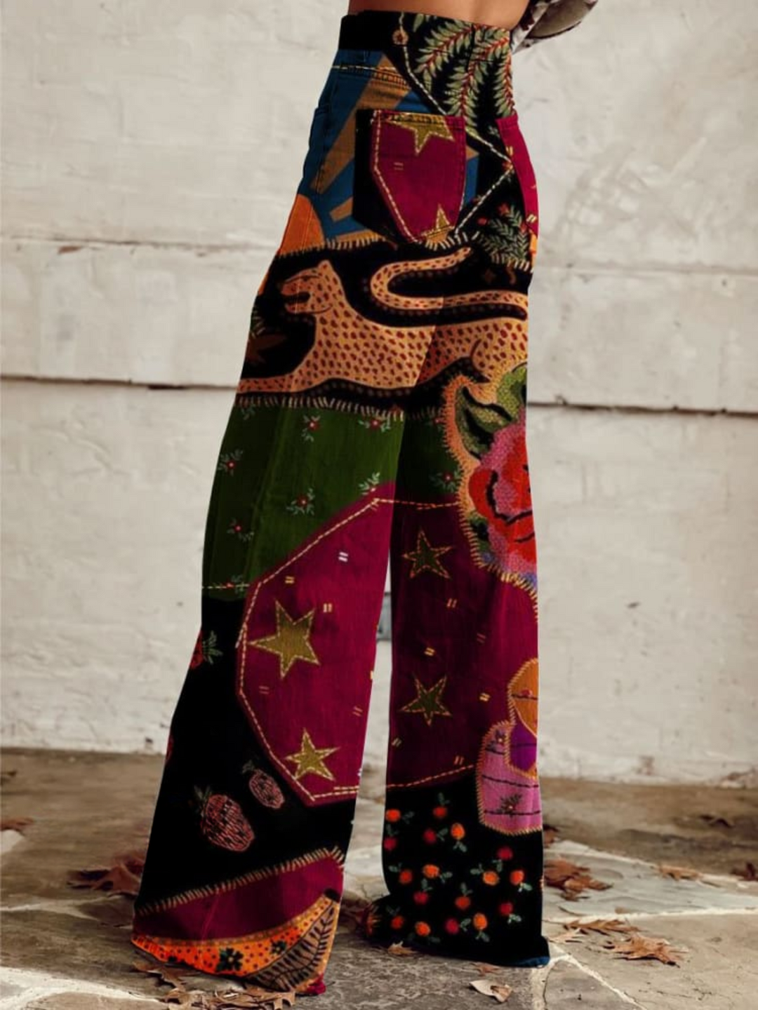 Lara - Pantaloni Boho Vintage Ampi