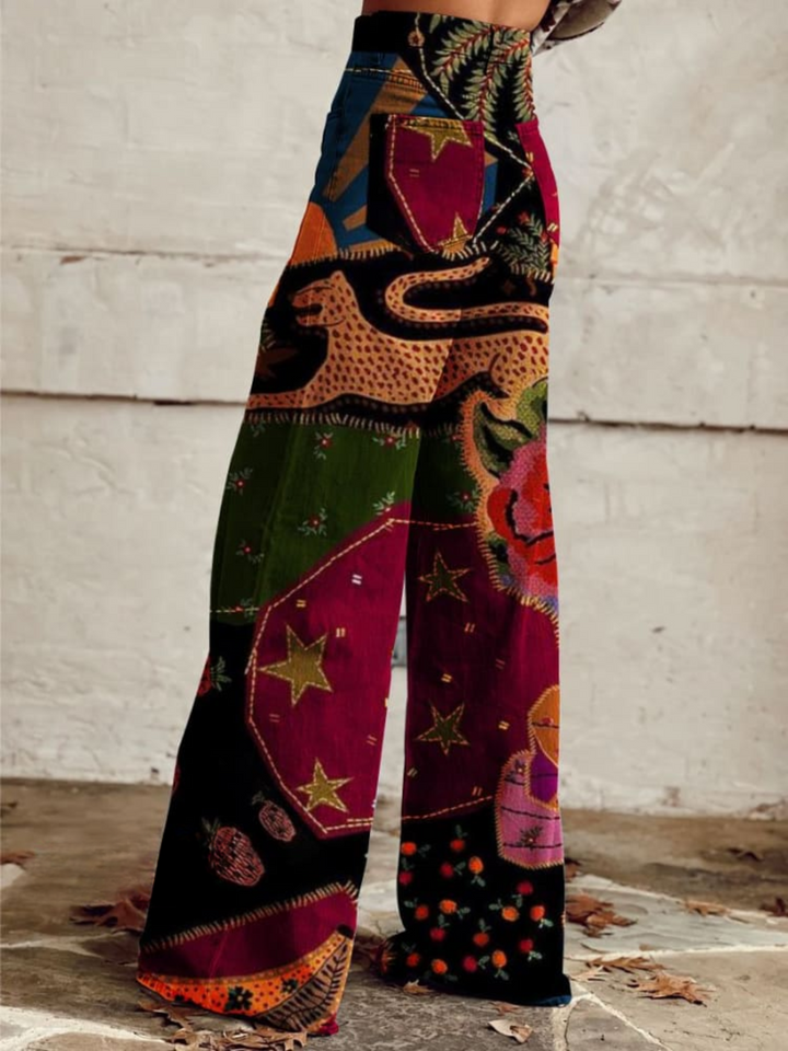Lara - Pantaloni Boho Vintage Ampi