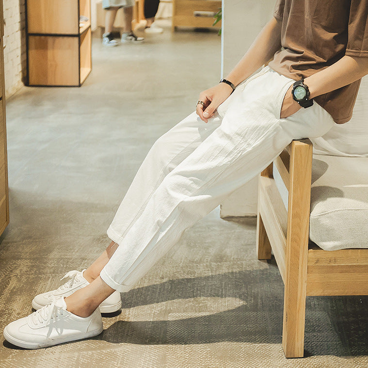 Paolo - Pantaloni in Cotone Confortevoli e Leggeri - Beige