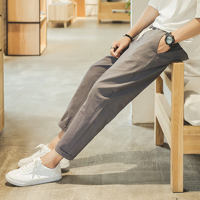 Paolo - Pantaloni in Cotone Confortevoli e Leggeri - Beige
