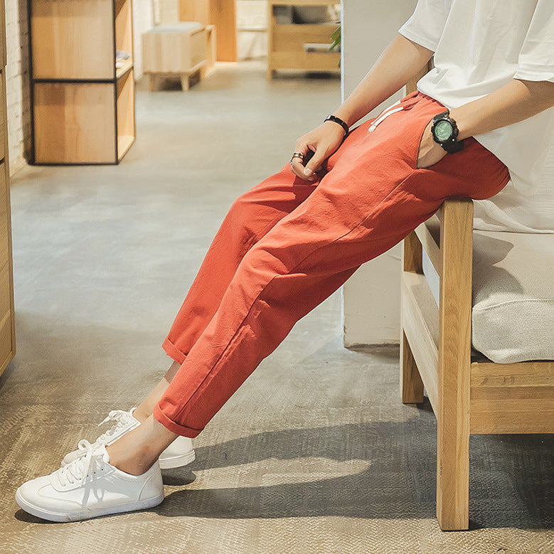 Paolo - Pantaloni in Cotone Confortevoli e Leggeri - Beige