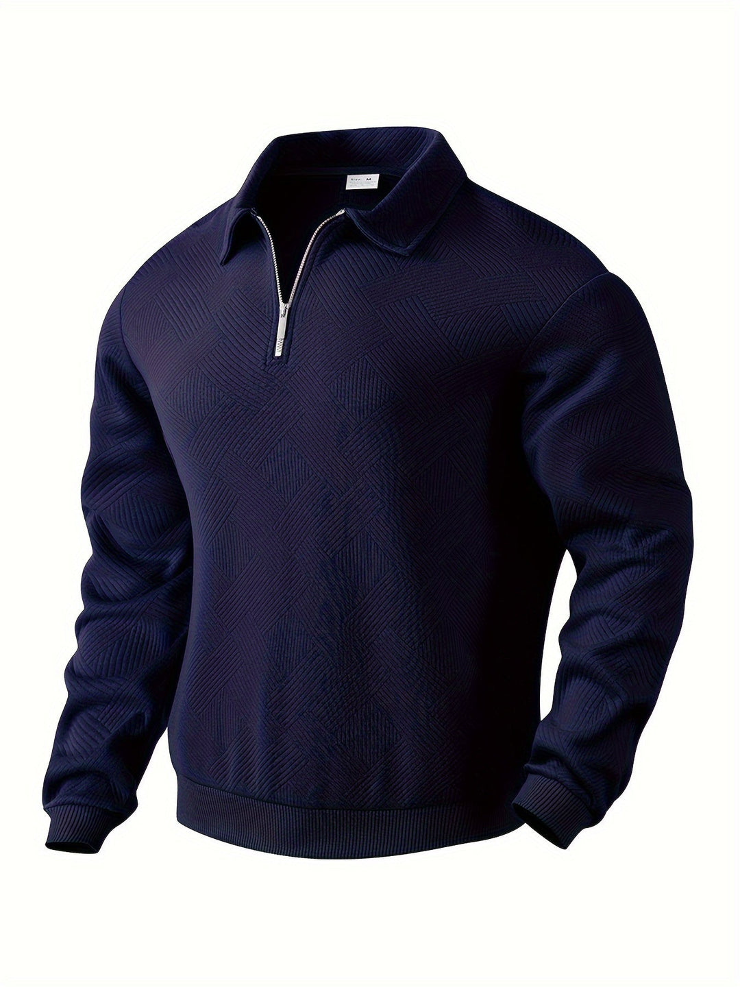 Maglione da Uomo in Misto Lana con Zip e Motivo Geometrico