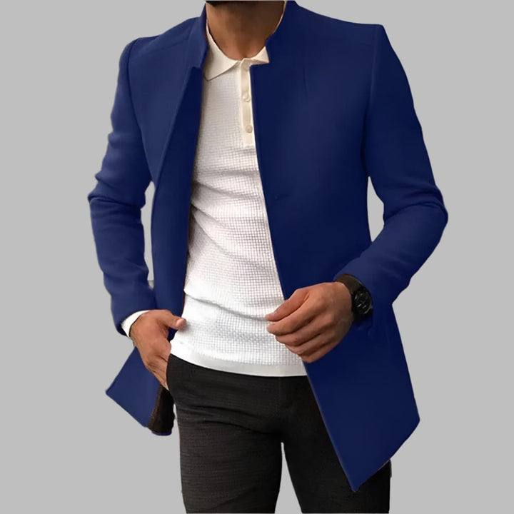 Cappotto Lungo da Uomo in Lana con Colletto a Rever