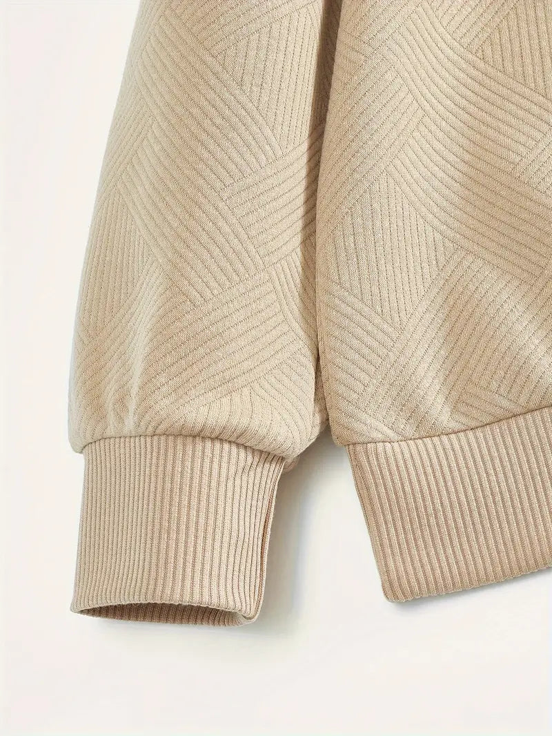 Maglione da Uomo in Misto Lana con Zip e Motivo Geometrico