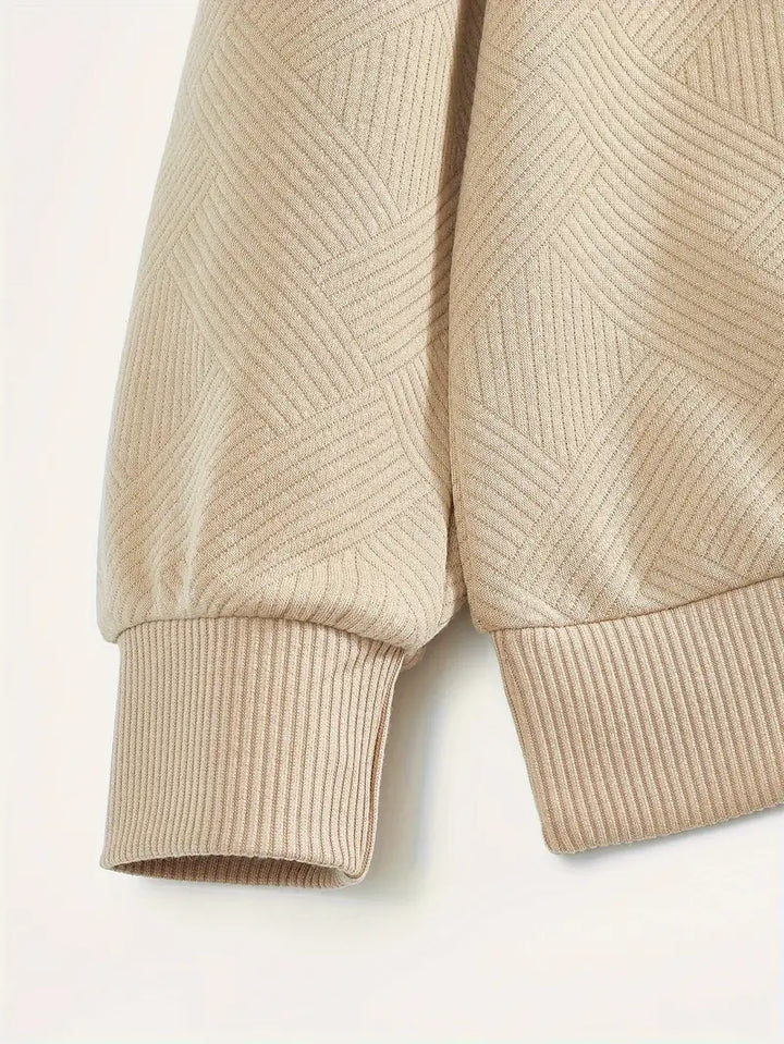 Maglione da Uomo in Misto Lana con Zip e Motivo Geometrico
