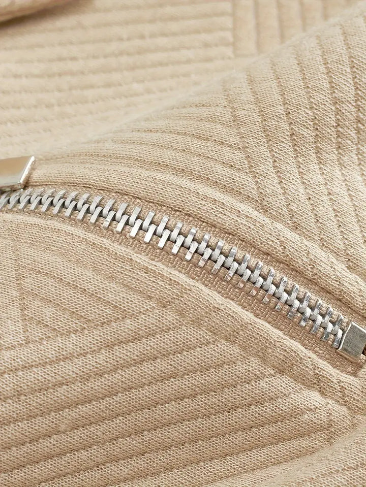 Maglione da Uomo in Misto Lana con Zip e Motivo Geometrico