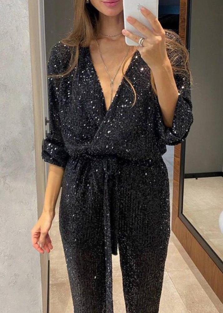 Vanna - Tuta con Paillettes in Misto Seta