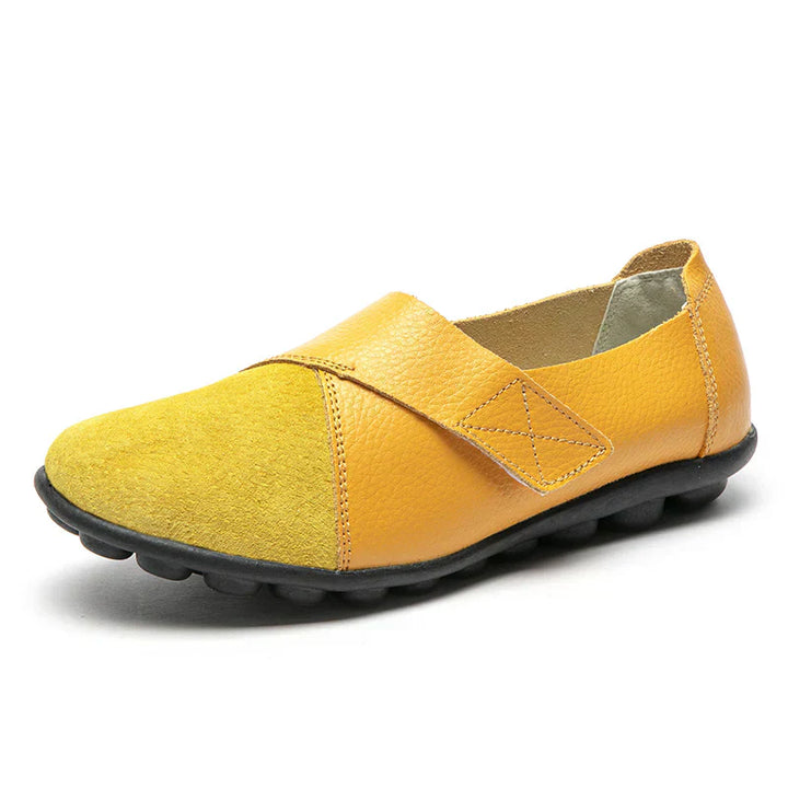 Scarpe da Donna in Pelle con Punta Larga e Suola Ammortizzata