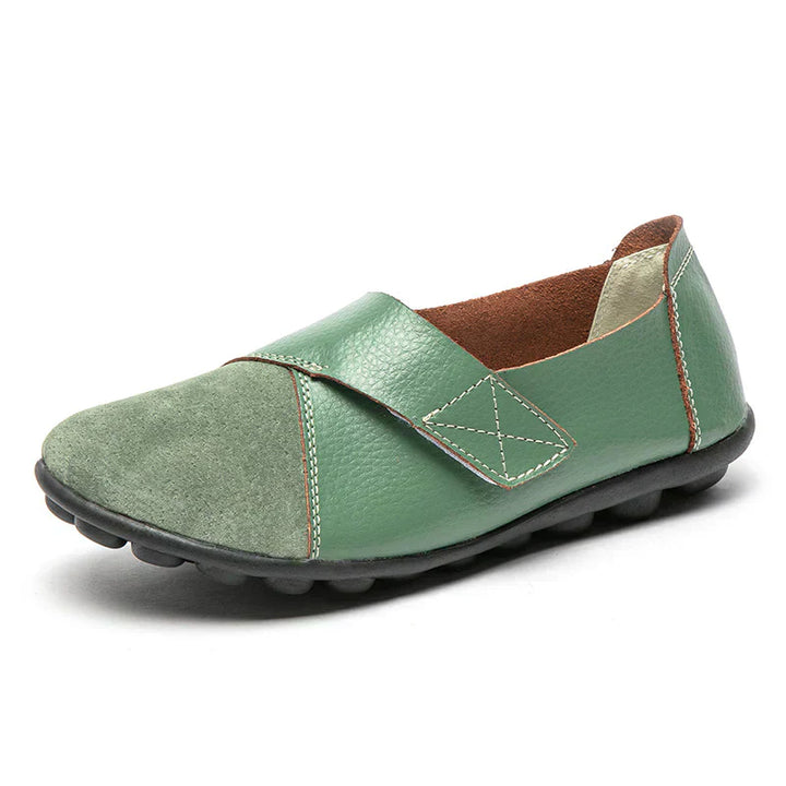Scarpe da Donna in Pelle con Punta Larga e Suola Ammortizzata