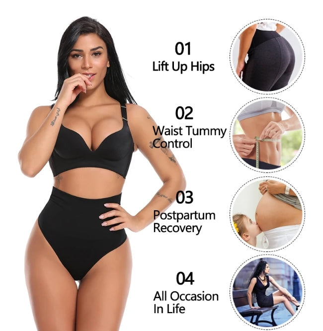 Body Modellante da Donna a Vita Alta in Tessuto Elastico