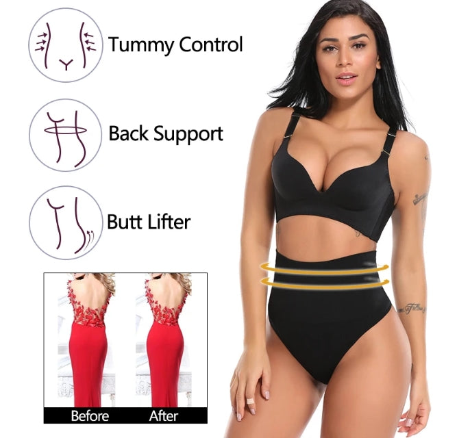 Body Modellante da Donna a Vita Alta in Tessuto Elastico