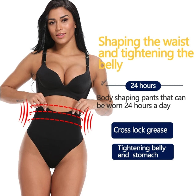 Body Modellante da Donna a Vita Alta in Tessuto Elastico