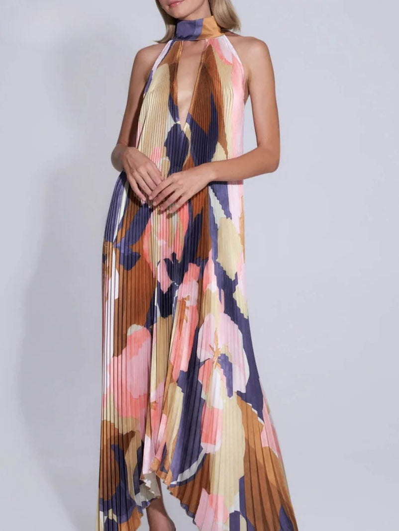 Abito Lungo da Donna con Collo all'Americana