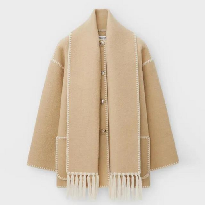 Mara - Elegante cappotto di lana con sciarpa invernale