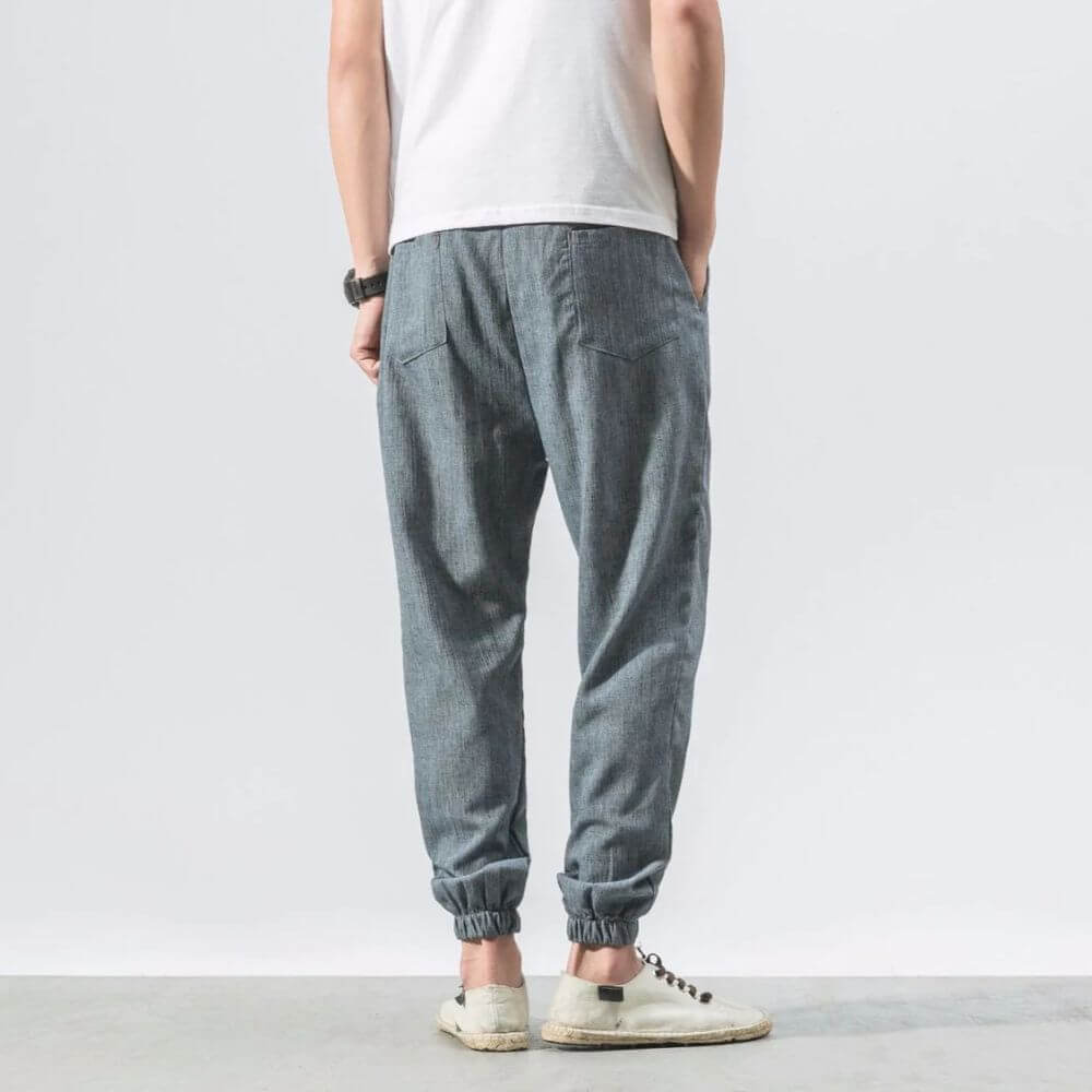 Luca - Pantaloni Comodi in Cotone e Lino - Beige