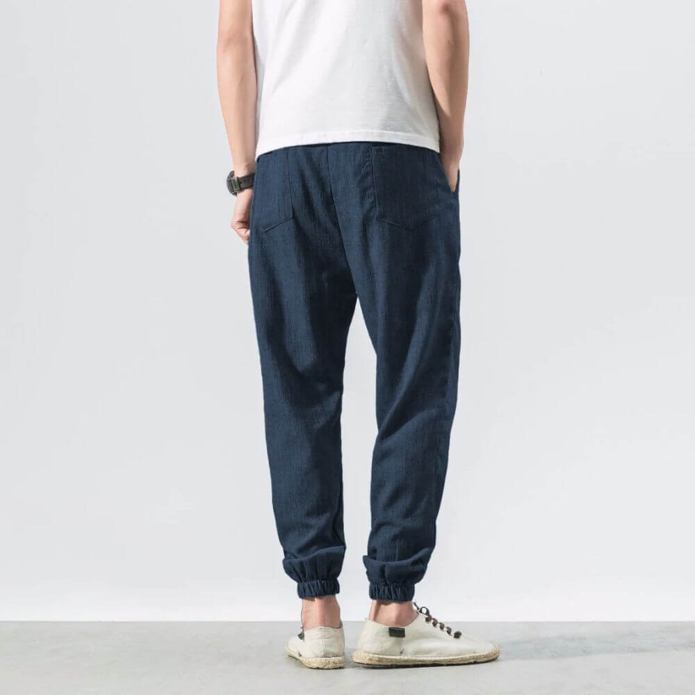 Luca - Pantaloni Comodi in Cotone e Lino - Beige