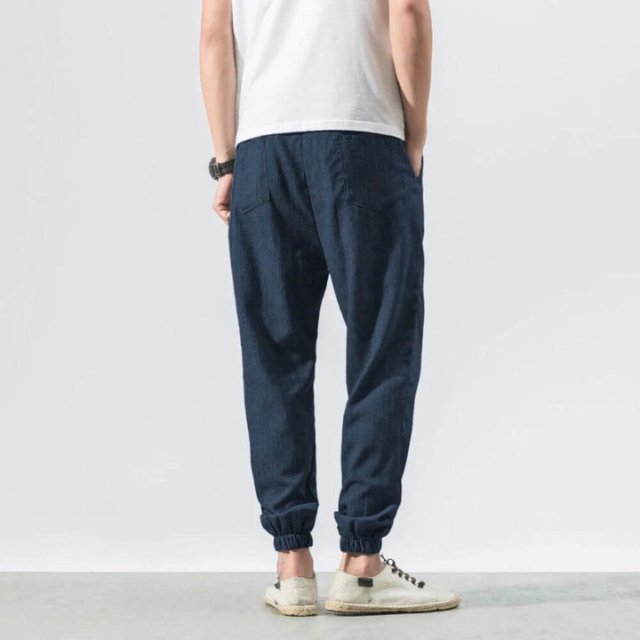 Luca - Pantaloni Comodi in Cotone e Lino - Beige