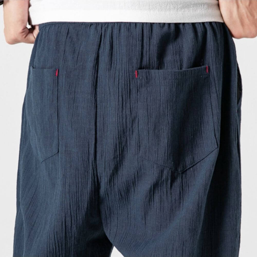 Luca - Pantaloni Comodi in Cotone e Lino - Beige