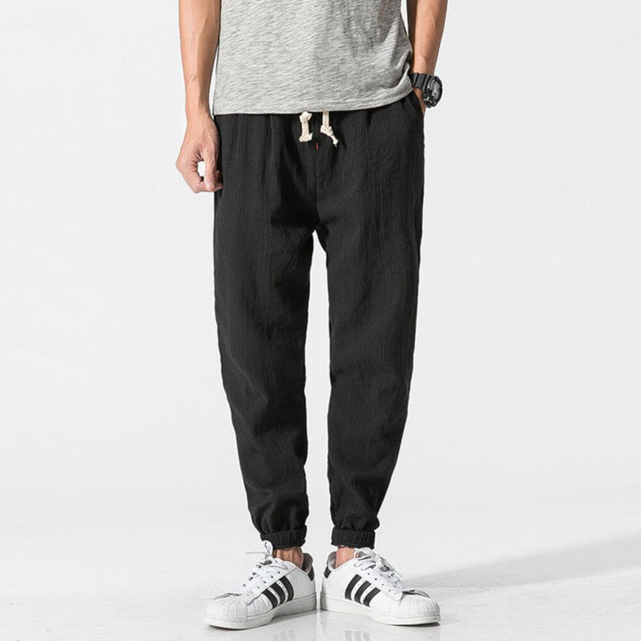 Luca - Pantaloni Comodi in Cotone e Lino - Beige
