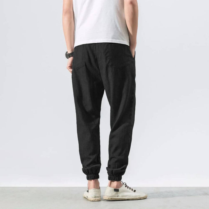 Luca - Pantaloni Comodi in Cotone e Lino - Beige