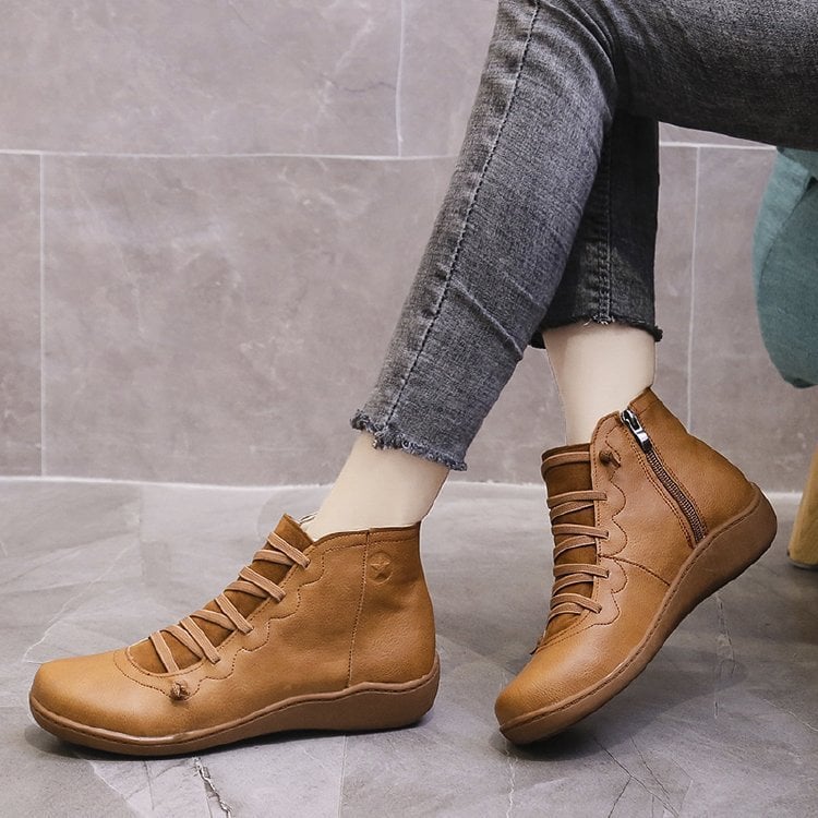 Scarpe da Donna in Pelle con Zeppa e Sottopiede Imbottito