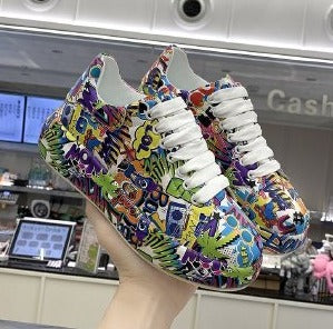 Sneakers da Donna con Stampa Graffiti e Suola Ammortizzata