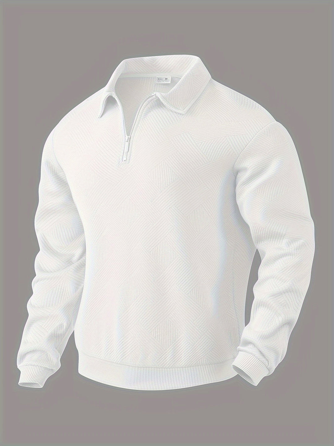 Maglione da Uomo in Misto Lana con Zip e Motivo Geometrico