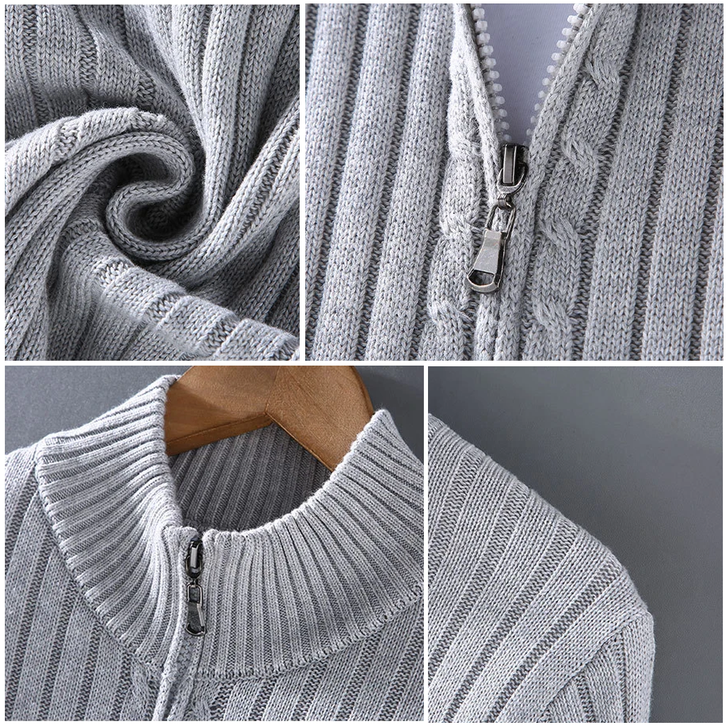 Marco - Cardigan con zip in cotone per uomo