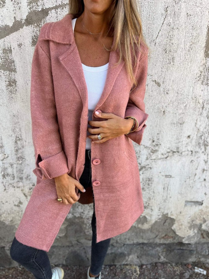 Rosa - Cappotto primaverile in lana di alta qualità