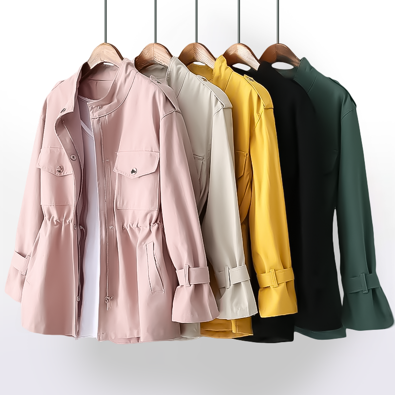 Lara - Giacca Impermeabile da Donna in Cotone Cerato